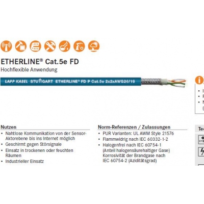 LAPPKABEL ETHERLINE Cat.5e FD